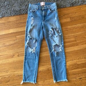 REVICE Distressed Denim Straight Leg Jeans Size 27
